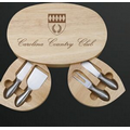 Oval Cheese Board and Utensil Gift Set